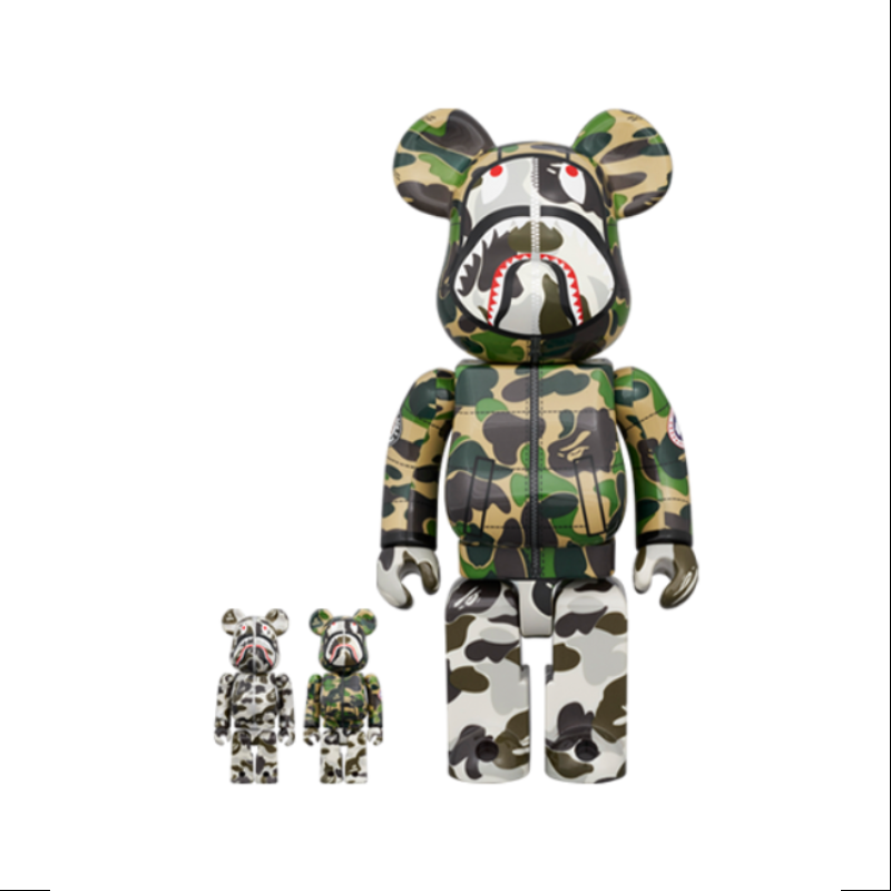 Bearbrick Bape Canada Goose Shark 400% & 100% 3PCS Be@rbrick 2024 Limited