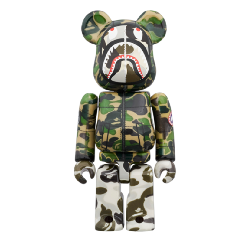 Bearbrick Bape Canada Goose Shark 400% & 100% 3PCS Be@rbrick 2024 Limited