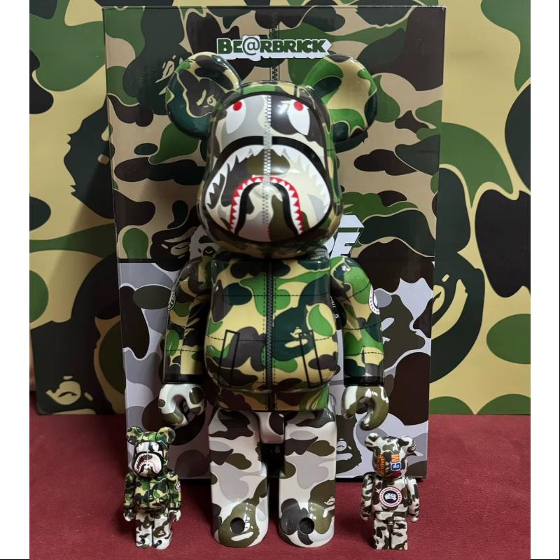 Bearbrick Bape Canada Goose Shark 400% & 100% 3PCS Be@rbrick 2024 Limited