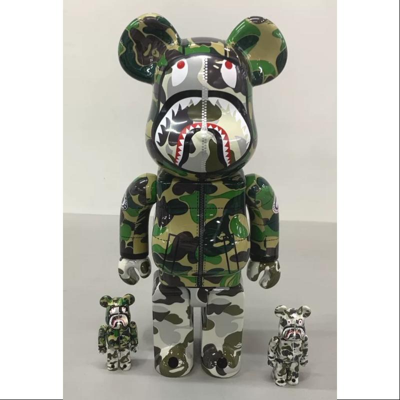 Bearbrick Bape Canada Goose Shark 400% & 100% 3PCS Be@rbrick 2024 Limited