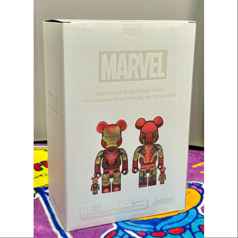 Bearbrick Iron Man Mark 85 Chrome Ver.400% & 100% Be@rbrick 2024 Limited