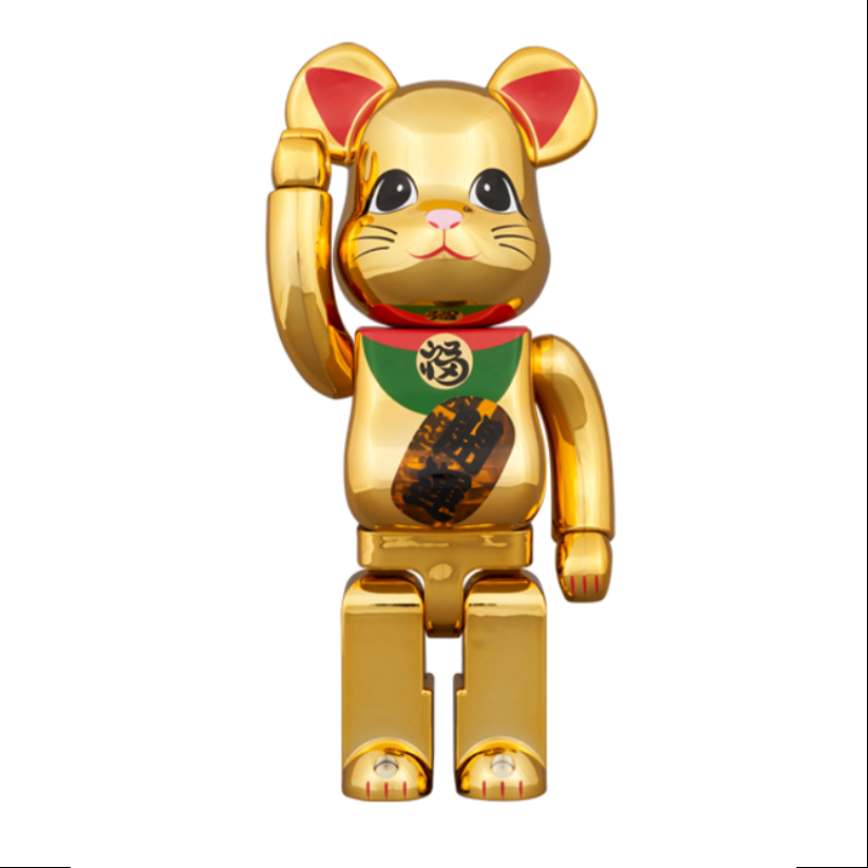 Bearbrick Lucky Cat Good Luck Gold Plated Luminous 400% Be@rbrick 2024 Limited
