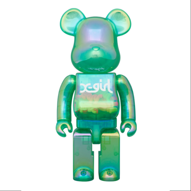 Bearbrick X-girl Clear Green Ver.400% & 100% Be@rbrick 2023 Limited