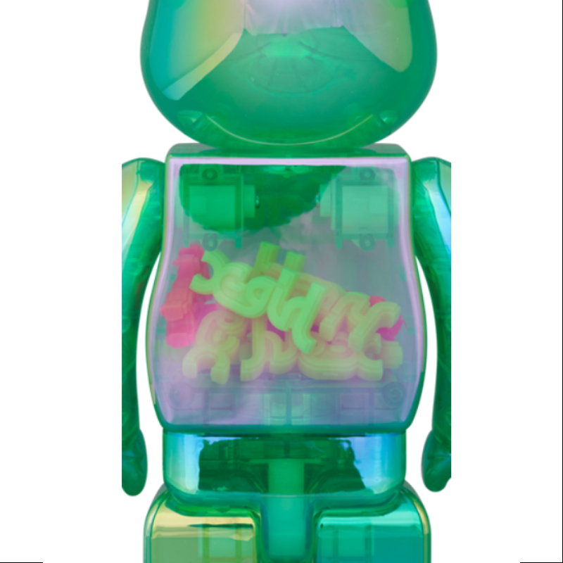 Bearbrick X-girl Clear Green Ver.400% & 100% Be@rbrick 2023 Limited