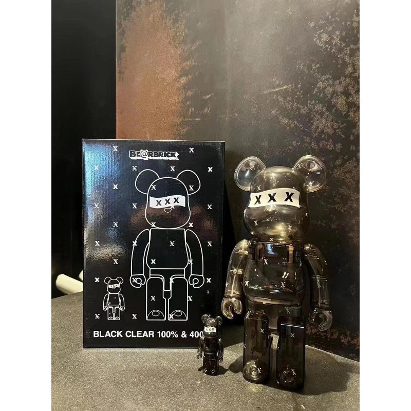 Bearbrick God Selection Xxx Black Clear 100% 400% Be@rbrick