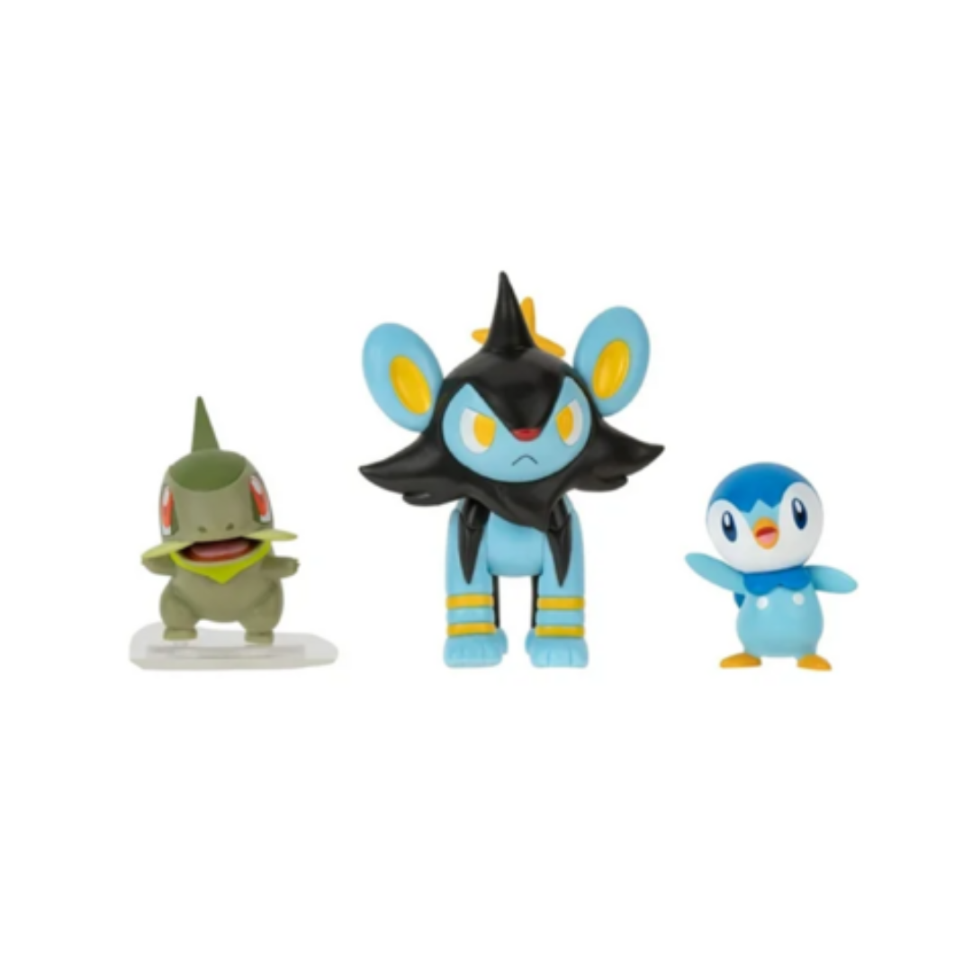 Pokemon Battle Figure Set Axew, Luxio and Piplup