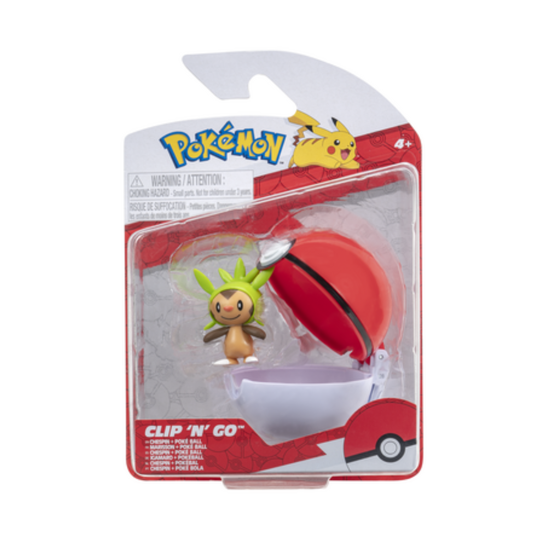 Pokemon Clip 'N' Go Chespin and Poke Ball
