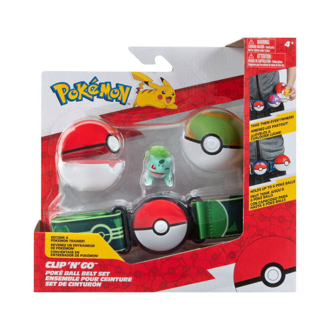 Pokemon Clip 'N' Go Belt Set - Bulbasaur + Poké Ball and Nest Ball