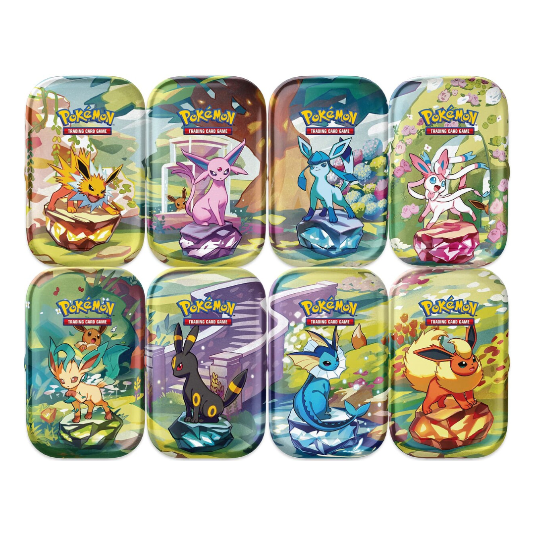 Pokemon Prismatic Evolutions Mini Tin Display