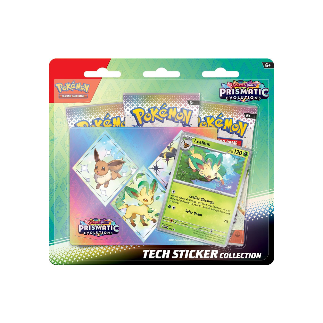 Pokemon Prismatic Evolutions Tech Sticker Collection - Leafeon
