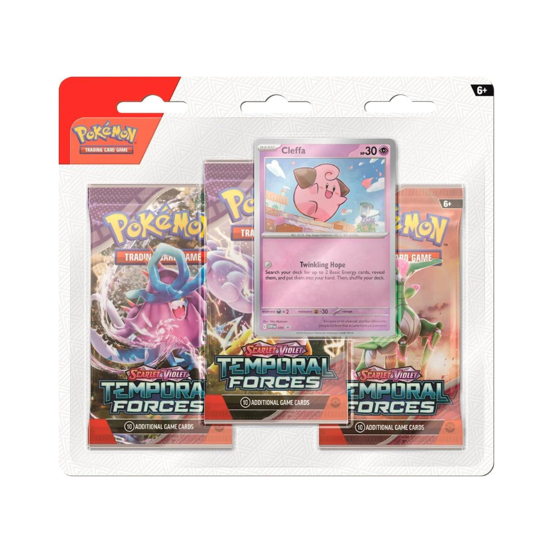 Pokemon - Scarlet and Violet - Temporal Forces - 3 Pack Blister - Cleffa