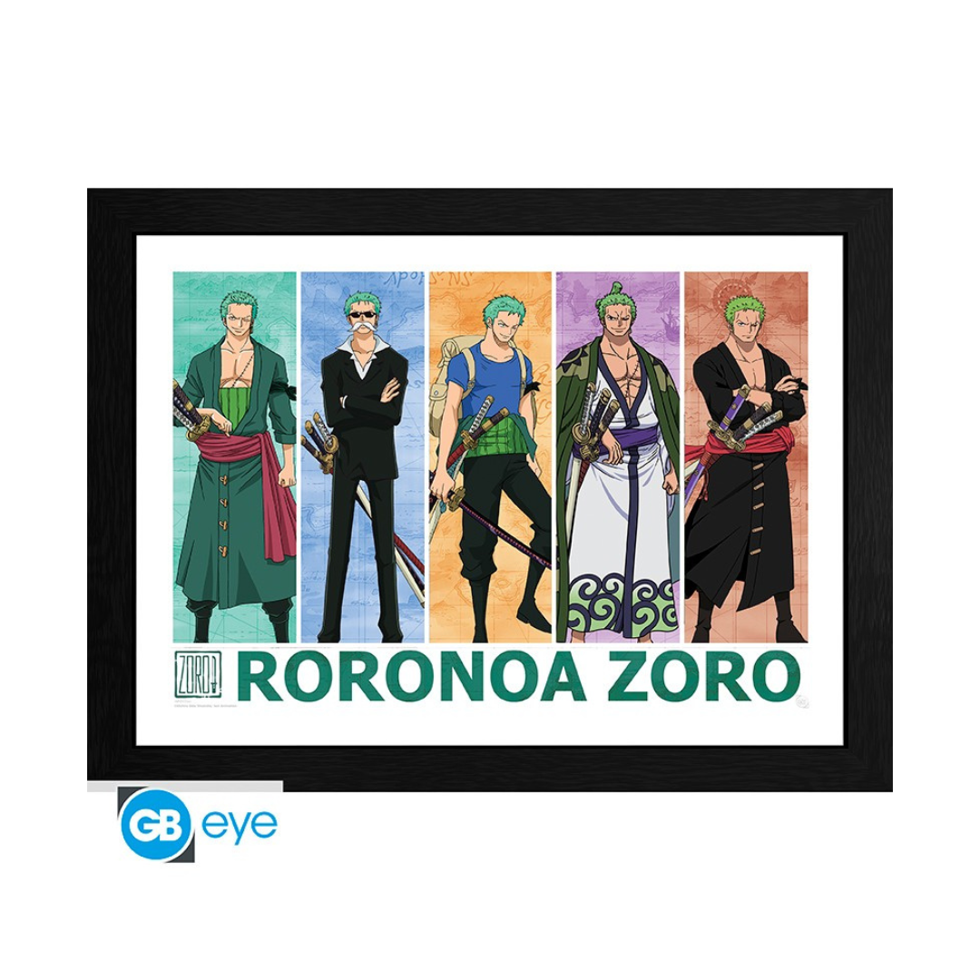 ONE PIECE - Framed print "Pirate Hunter Zoro"
