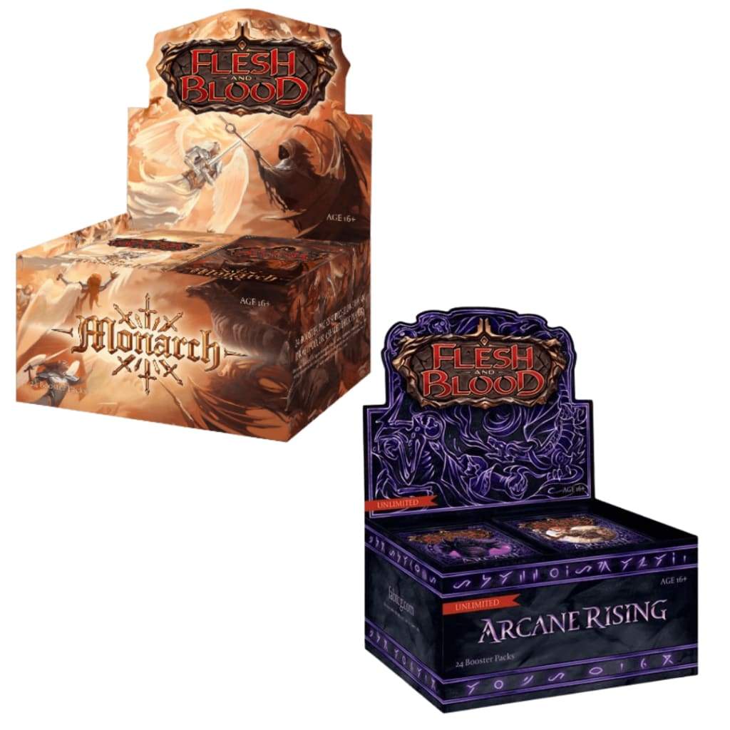 Flesh and Blood Monarch Unlimited + Arcane Rising Unlimited Booster Box Bundle